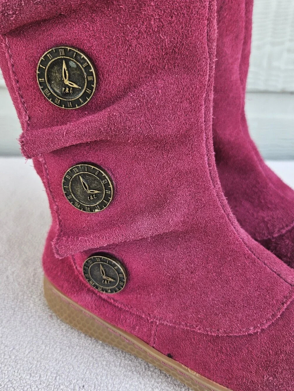 Livie & Luca Tiempo Toddler SZ 12 Fuchsia Classic Suede Pink Leather Riding Boot